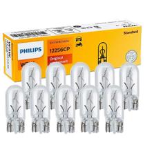 10 Lâmpada Philips Esmagada Base Vidro W3w 12v W2.1x9.5d Sinalização