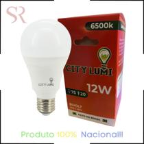 10 Lâmpadas Bulbo Led 12w 6500k Biv E27 Branco Frio Kit A60 Casa comercio - City Lumi