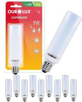 10 Lâmpadas Compacta Led 9w Bivolt Base E27 Cor da Luz Branco Neutro Ourolux