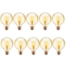 10 Lâmpadas Filamento de Led Retrô G95 4w 127v 220v Vintage 2400K Amarelo Âmbar