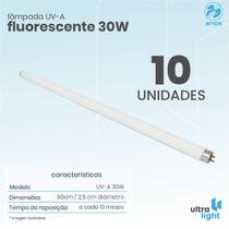 10 Lâmpadas Fluorescente 30w Uv-A