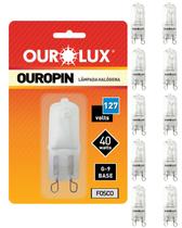 10 Lâmpadas Halógena Bipino G9 40w 127v Ourolux Luz Amarelada