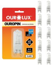 10 Lâmpadas Halógenas G9 40w 127v Clara Ourolux Cor da Luz Branco Quente 2800K