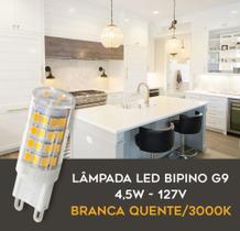 10 Lâmpadas LED Bipino G9 4,5W 127V ou 220V Luz Branca Quente/3000K Lustres Arandelas Luminárias