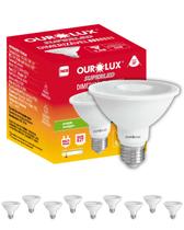 10 Lâmpadas LED PAR30 9,8W Bivolt Base E27 Luz Amarela Branco Quente Dimerizável 2700K Ourolux 10 Lâmpadas LED PAR30 9,8W Bivolt Base E27 Luz Amarela Branco Quente Dimerizável 2700K Ourolux