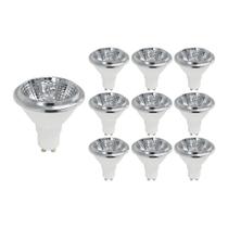 10 Lâmpadas LED Taschibra Ar70 4,8W Gu10 Bivolt 2700K Luz Amarela