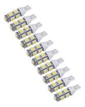 10 Lâmpadas Pingão Automotiva 9 Led Luz Branca Consumo Baixo