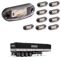 10 Lanterna Delimitadora LED Carreta Randon Lateral Cristal