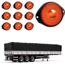 10 Lanterna Frontal Carreta LED Âmbar 65mm c/ Suporte - Fio 10 Lanterna Frontal Carreta LED Âmbar 65mm c/ Suporte - Fio