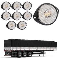 10 Lanterna Frontal Carreta LED Cristal 65mm c/ Sup. - Conec