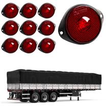 10 Lanterna Frontal Carreta LED Rubi 65mm c/ Suporte - Fio