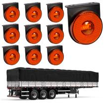 10 Lanterna Lateral Carreta LED Âmbar 85mm c/ Sup. - Conect.