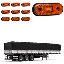 10 Lanterna Lateral Carreta LED Âmbar Saída Fios