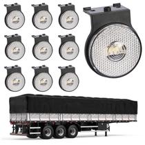 10 Lanterna Lateral Carreta LED Cristal 65mm c/ Supt. - Fio