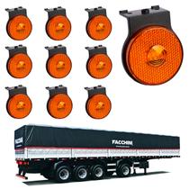 10 Lanterna Lateral Facchini LED Âmbar 65mm c/ Suporte - Fio