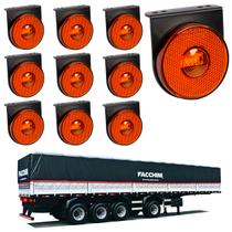 10 Lanterna Lateral Facchini LED Âmbar 85mm c/ Suporte - Fio