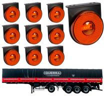 10 Lanterna Lateral Guerra LED Âmbar 85mm c/ Sup. - Conect.