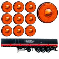 10 Lanterna Lateral Guerra LED Âmbar 85mm Saída Fios