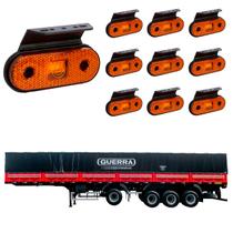 10 Lanterna Lateral Guerra LED Âmbar c/ Suporte - Fio