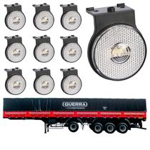 10 Lanterna Lateral Guerra LED Cristal 65mm Suporte e Conec.