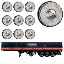 10 Lanterna Lateral Guerra LED Cristal 85mm Saída Conector