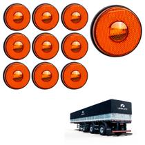 10 Lanterna Lateral Librelato LED Âmbar 85mm Saída Conector
