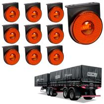 10 Lanterna Lateral Noma LED Âmbar 85mm c/ Suporte - Fio