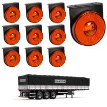 10 Lanterna Lateral Randon LED Âmbar 85mm c/ Suporte - Fio