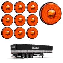 10 Lanterna Lateral Randon LED Âmbar 85mm Saída Conector 10 Lanterna Lateral Randon LED Âmbar 85mm Saída Conector