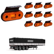 10 Lanterna Lateral Randon LED Âmbar c/ Suporte - Fio