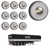 10 Lanterna Lateral Randon LED Cristal 85mm Saída Fios