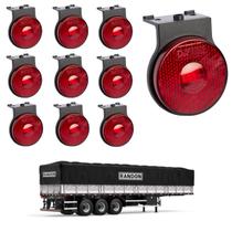 10 Lanterna Lateral Randon LED Rubi 65mm Suporte - Conector
