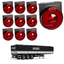 10 Lanterna Lateral Randon LED Rubi 85mm c/ Sup. - Conect. 10 Lanterna Lateral Randon LED Rubi 85mm c/ Sup. - Conect.