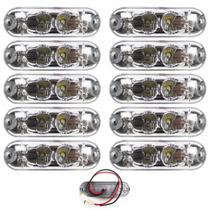 10 Lanterna Ônibus Caminhão Vigia Teto Cromada 2 LED 24 Volts CR 10 Lanterna Ônibus Caminhão Vigia Teto Cromada 2 LED 24 Volts CR