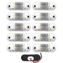 10 Lanterna Teto Caminhão Baú 2 LED CRISTAL BIVOLT +Chicote 10 Lanterna Teto Caminhão Baú 2 LED CRISTAL BIVOLT +Chicote