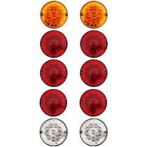 10 Lanterna Traseira 125mm Ônibus Caminhão Carreta 10 LED 12V