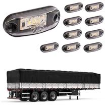 10 Lanternas Delimitadoras LED Carreta Lateral Cristal