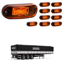 10 Lanternas Delimitadoras LED Carreta Randon Lateral Âmbar