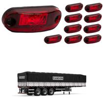 10 Lanternas Delimitadoras LED Carreta Randon Lateral Rubi