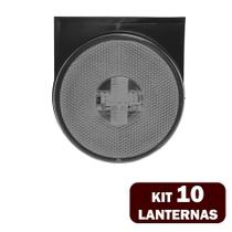 10 Lanternas Lateral LED Caminhão Carreta C/Suporte Cristal - EDN