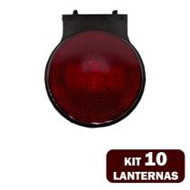 10 Lanternas Lateral LED Caminhão Carreta C/Suporte Vermelha - EDN