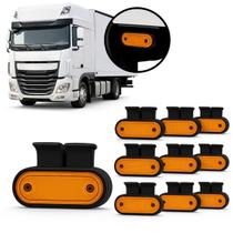 10 Lanternas Led Lateral Caminhão Carreta Reboque Bau Ambar