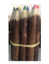 10 Lápis De Cor Tronco De Árvores Rústico Tam. G - 15cm 10 Lápis De Cor Tronco De Árvores Rústico Tam. G - 15cm