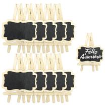 10 Lousa Quadro Decorativo Com Tripé para Recados 12cm