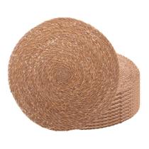 10 Lugar Americano Sousplat Redondo de Fibra Natural para Mesa Wolff Trançado 37cm