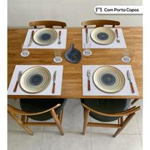 10 Lugares Americanos para Mesa e 10 Porta Copos Sisal Branco