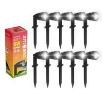 10 Luminária Espeto Jardim Cob Led 5w Luz Branca Bivolt