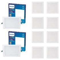 10 Luminária Plafon Led 12w Philips 6500k Bivolt 900lm Quad.