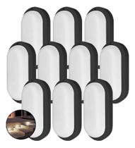 10 Luminária Tartaruga Preta Led Phare 24w Branco Neutro 4000k