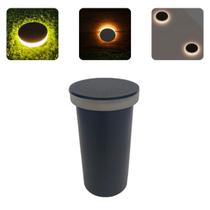 10 Luminárias Balizadores Spot Redondos Led SMD Em PVC De 3W Luz Branco Quente De Embutir Em Chão Solo Gramado Jardim